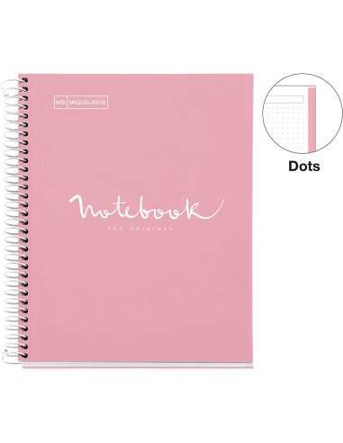 LIBRETA NOTEBOOK DIN A5 80H 90G DOTS ROSA MIQUELRIUS