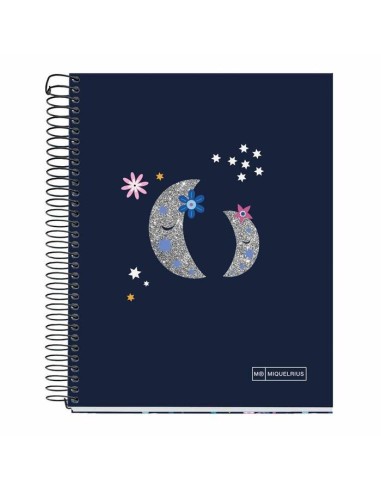 CUADERNO DIN A5 70GR 140H CUADRICULA NIGHT GARDEN MIQUELRIUS