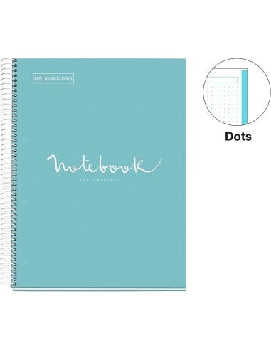 LIBRETA EMOTIONS MIQUELRIUS A4 90 HOJAS DOTS 90GR AZUL CIELO