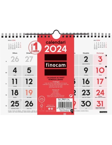 CALENDARIO PARED NUMEROS GRANDES S 2024 CAT FINOCAM *LIQUIDA