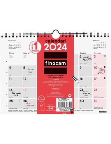 CALENDARIO PARED ESCR S 210x150 2024 CAT FINOCAM *LIQUIDACI´