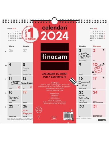 CALENDARIO PARED ESCR L 340x320 2024 CAT FINOCAM *LIQUIDACIO