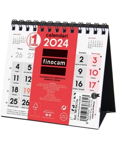 CALENDARIO SOBREMESA NUMEROS GRANDES XXS 2024 CAT FINOCAM