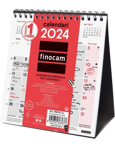 CALENDARIO SOBREMESA PARA ESCRIBIR XS 2024 CAT FINOCAM