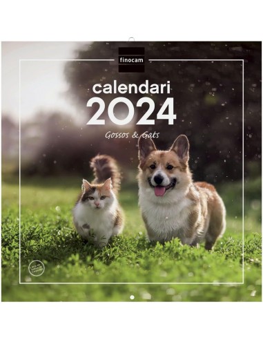 CALENDARIO PARED ESCRIBIR 30x30 PERROSGATOS CAT FINOCAM *LIQ