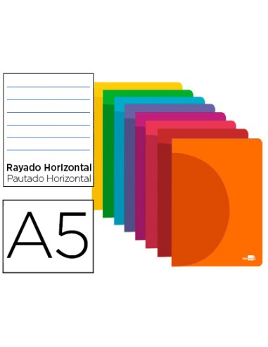 LIBRETA DIN A5 HORIZONTAL TAPA PLASTICO LIDERPAPEL