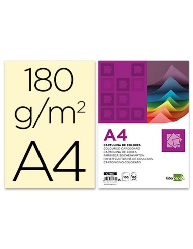 CARTULINA LIDERPAPEL A4 180G/M2 CREMA