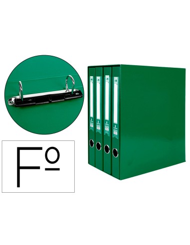 MODULO 4 ARCHIVADORES Fº VERDE 2 ANILLAS 25mm LIDERPAPEL