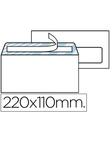 SOBRE BLANCO Nº3 110x220MM VENTANA DERECHA 500UD LIDERPAPEL