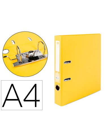 ARCHIVADOR PALANCA DOCUMENTA DIN A4 52MM AMARILLO LIDERPAPEL