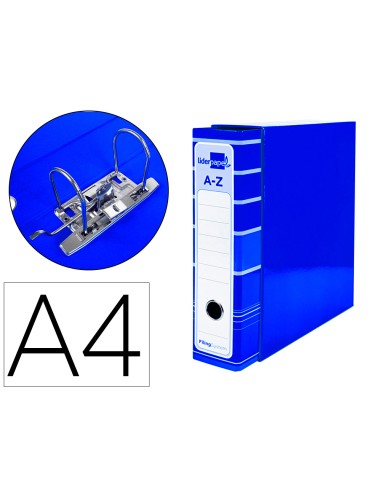 ARCHIVADOR FILING SYSTEM AZUL A4 S/R 75MM + CAJA LIDERPAPEL