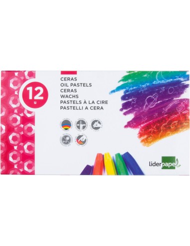 LAPICES CERA OIL PASTELS 12 COLORES LIDERPAPEL