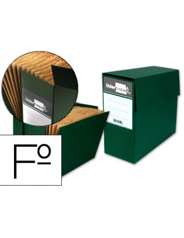 CAJA TRANSFERENCIA CON ACORDEÓN FOLIO VERDE LIDERPAPEL