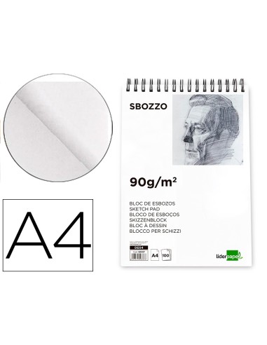 BLOC DIBUJO ESBOZOS A4 90GR LIDERPAPEL