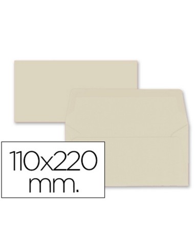 SOBRE LIDERPAPEL CREMA DE 110x220mm., 80GR., 9uds