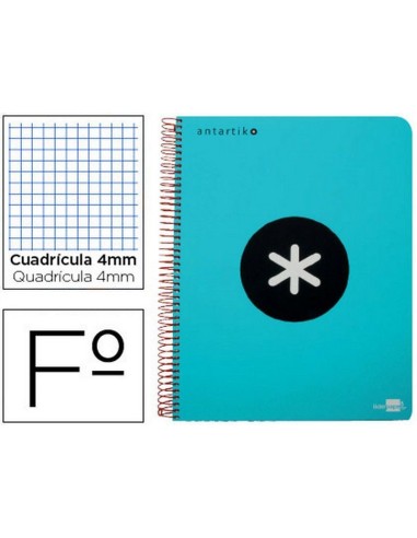 CUADERNO TURQUESA Fº ANTARTIK TAPA DURA 80H 100GR