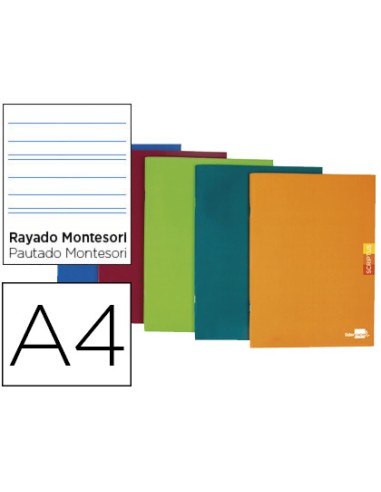 LIBRETA SCRIPTUS A4 48H 90G MONTESSORI 3,5MM MARGEN LIDERPAP