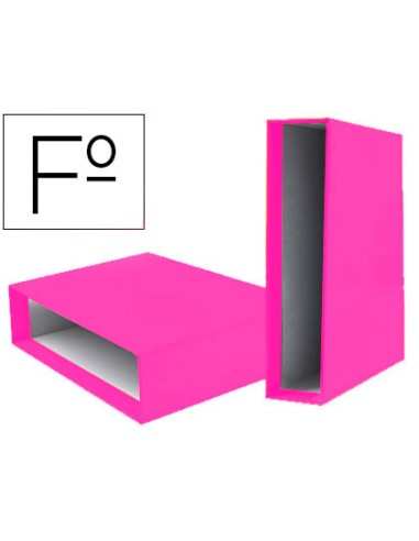 CAJA ARCHIVADOR FOLIO 75MM ROSA LIDERPAPEL