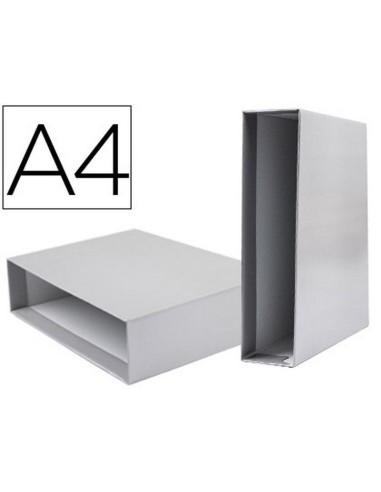 CAJA PARA ARCHIVADOR DIN A4 82MM GRIS DOCUMENTA LIDERPAPEL