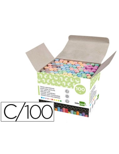 TIZAS COLORES SURTIDOS LIDERPAPEL 100 UD