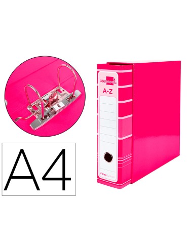 ARCHIVADOR FILING SYSTEM A4 ROSA CON CAJA A4 S/R LIDERPAPEL