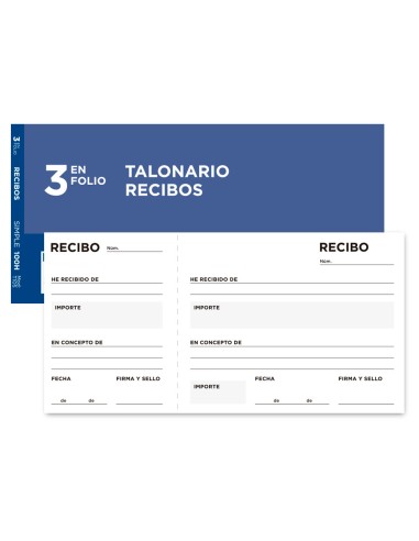 TALONARIO RECIBOS CON MATRIZ CAST 100H LIDERPAPEL