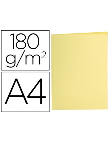 SUBCARPETA CARTULINA LIDERPAPEL DIN A4 180GR AMARILLO PASTEL