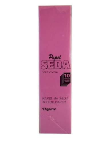 PAPEL DE SEDA ROSA 10 HOJAS 17GR 50x76 CAMPUS