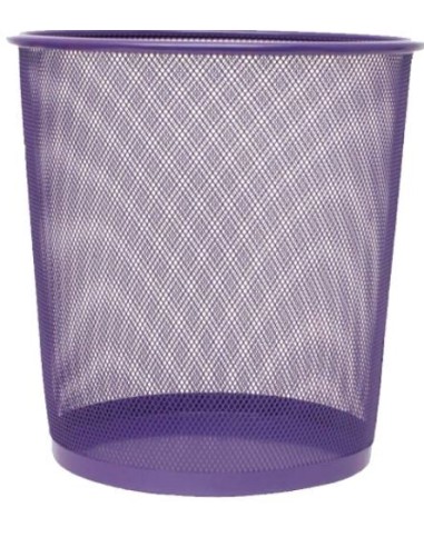 PAPELERA METALICA REJILLA 27CM VIOLETA OFFICE PLUS