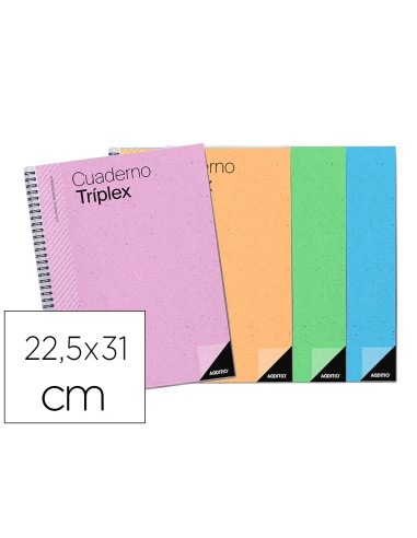 CUADERNO TRIPLEX PARA PROFESORADO ADDITIO SURTIDO COLORES