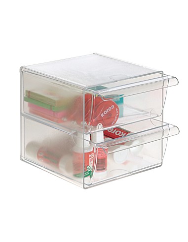 ORGANIZADOR CUBO 2 CAJONES ARCHIVO 2000 CRISTAL