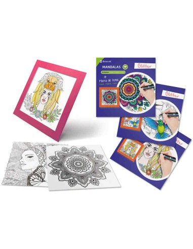 LIBRO MANDALAS GLITTER BISMARK 24 HOJAS