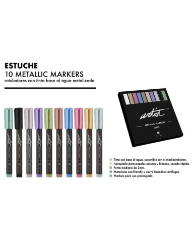 ROTULADORES METALLIC MARKERS 10UD ARTIST ALEX BOG