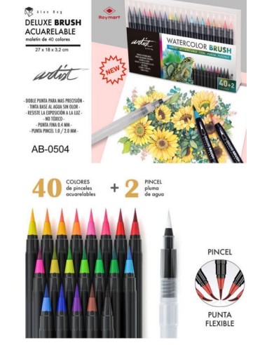 ROTULADORES PINZEL AQUAREL WATERCOLOR BRUSH 40+2 ARTIST