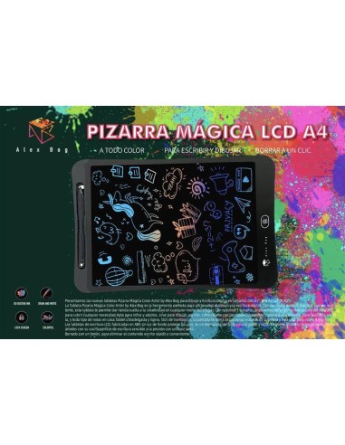 PIZARRA MAGICA LCD DIN A4 COLOR ALEX BOG