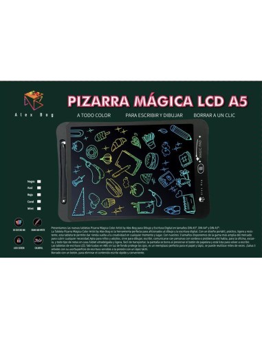 PIZARRA MAGICA LCD DIN A5 COLOR ALEX BOG