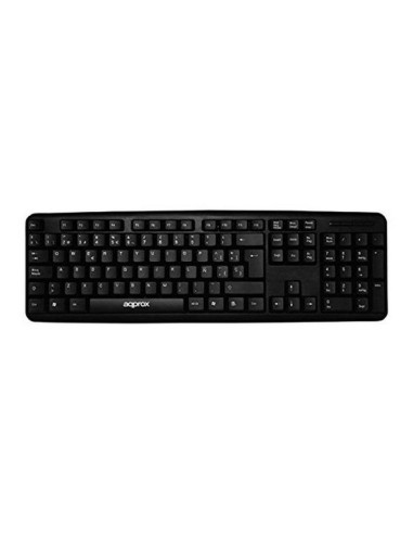 TECLADO AQPROX NEGRO CON CABLE USB.