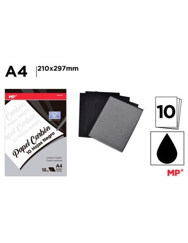 PAPEL CARBÓN NEGRO 10 HOJAS MP