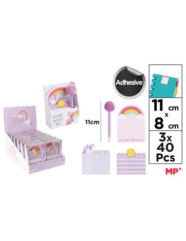 SET NOTAS ADHESIVAS UNICORNIO MP