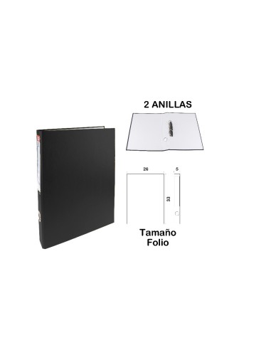 CARPETA 2 ANILLAS COLOR NEGRO FOLIO MP