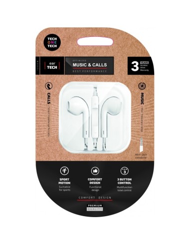 AURICULARES EARTECH BLANCO INTRAURAL CONECTOR MINI JACK