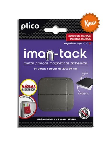 IMAN-TACK 24 PIEZAS DE 20x20MM PLICO