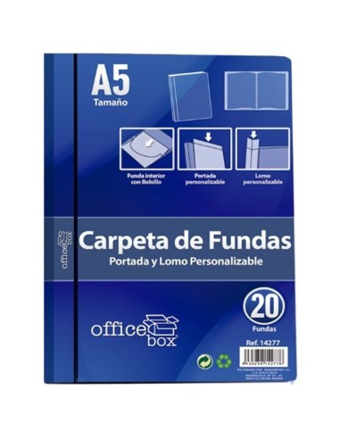 CARPETA DIN A5 20 FUNDAS PERSONALIZABLE OFFICE BOX