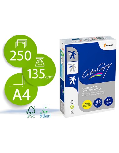 PAPEL FOTOCOPIADORA COLOR COPY GLOSSY DIN A4 135GR. 250F.