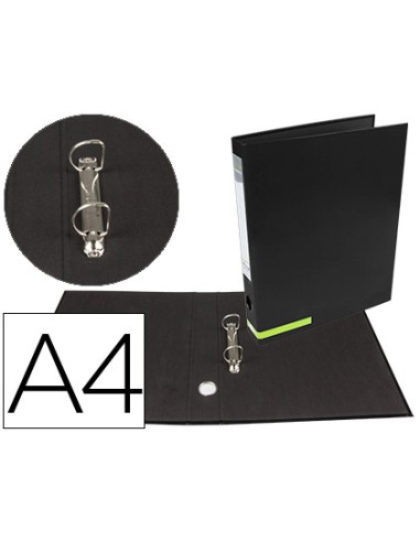 CARPETA 2 ANILLAS A4 25MM LIDERPAPEL NEGRA