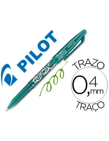 BOLÍGRAFO PILOT FRIXION VERDE BORRABLE.