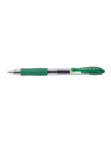 BOLÍGRAFO ROLLER VERDE PILOT G-2 RETRÁCTIL TINTA LÍQUIDA.