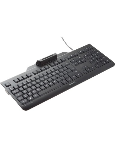 TECLADO CHERRY NEGRO CON CABLE Y LECTOR DE TARJETAS I DNI.