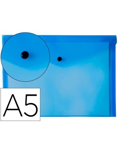 CARPETA LIDERPAPEL DOSIER CON BROCHE A5 AZUL TRANSPARENTE