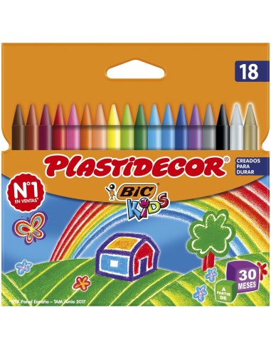 PLASTIDECORS CERAS BIC KIDS 18UD